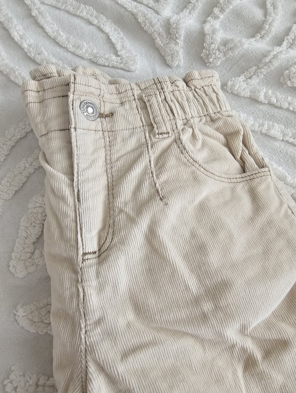Zara Light Beige Corduroy Kids Pants - Picture 4 of 5